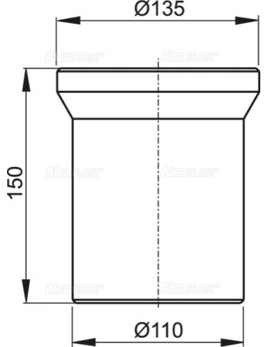 Alcaplast Przyłącze WC - króciec 150 mm, A91-150