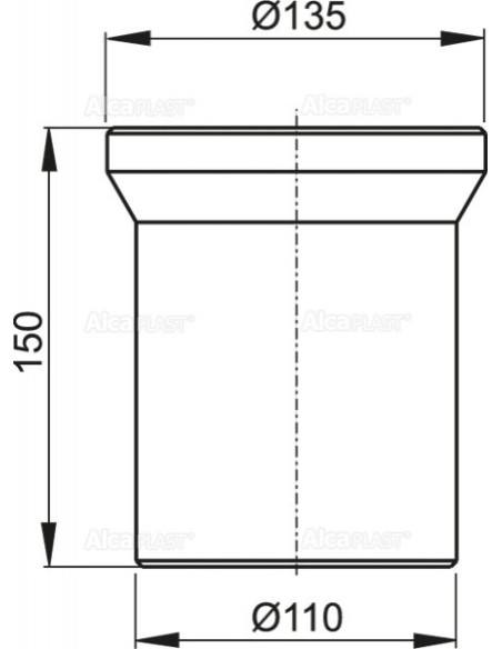 Alcaplast Przyłącze WC - króciec 150 mm, A91-150