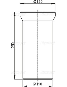 Alcaplast Przyłącze WC - króciec 250 mm, A91-250 2
