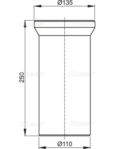 Alcaplast Przyłącze WC - króciec 250 mm, A91-250