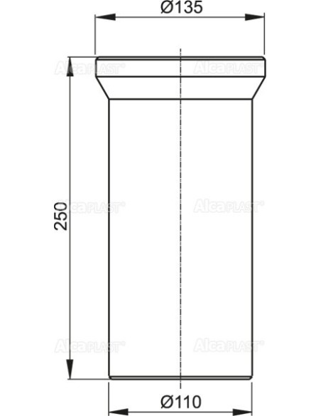 Alcaplast Przyłącze WC - króciec 250 mm, A91-250