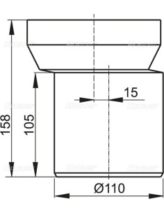 Alcaplast Przyłącze WC - króciec mimośrodowy 158 mm, A92 2