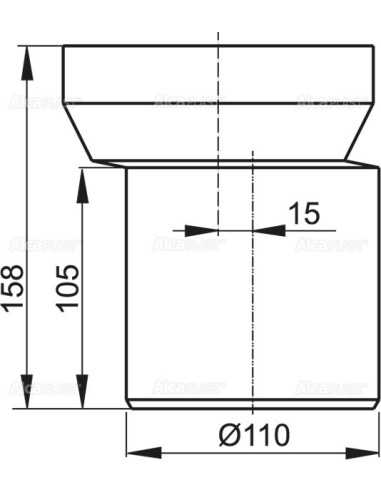 Alcaplast Przyłącze WC - króciec mimośrodowy 158 mm, A92