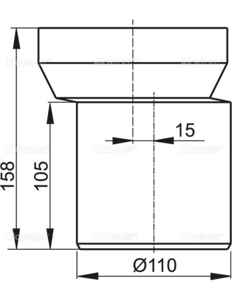 Alcaplast Przyłącze WC - króciec mimośrodowy 158 mm, A92