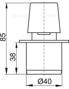 Zawór napowietrzający kanalizacyjny z wyjścien DN40, APH40 2