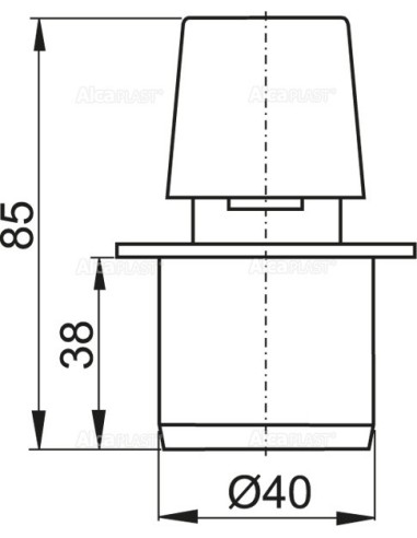 Zawór napowietrzający kanalizacyjny z wyjścien DN40, APH40