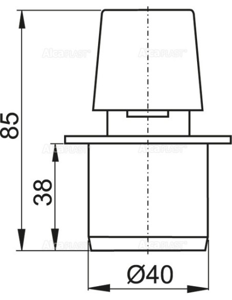 Zawór napowietrzający kanalizacyjny z wyjścien DN40, APH40