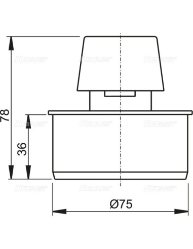 Zawór napowietrzający kanalizacyjny z wyjścien DN75, APH75