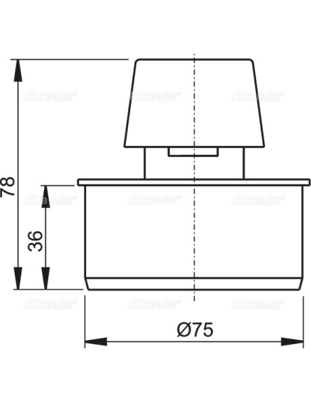 Zawór napowietrzający kanalizacyjny z wyjścien DN75, APH75