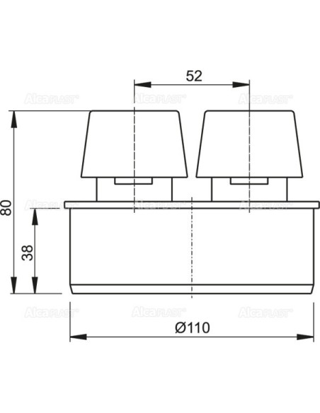 Zawór napowietrzający kanalizacyjny z wyjścien DN110, APH110