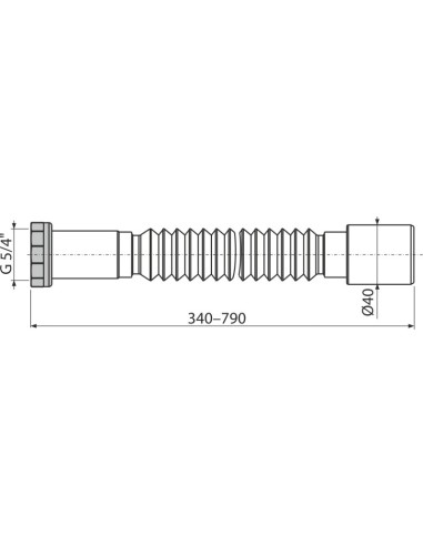 Alcaplast Przyłącze elastyczne 5/4"×40 metal , A740