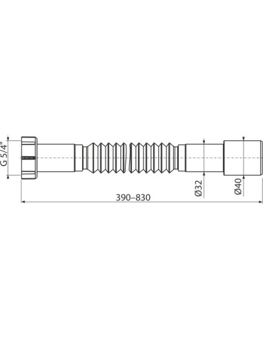 Alcaplast Przyłącze elastyczne 5/4"×40 metal , A740