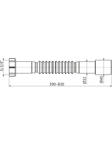 Alcaplast Przyłącze elastyczne 5/4"×40 metal , A740