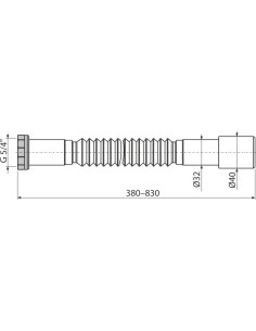 Alcaplast Przyłącze elastyczne 5/4"×32/40 plastik, A750 2