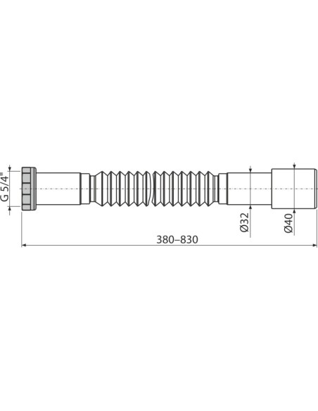 Alcaplast Przyłącze elastyczne 5/4"×32/40 plastik, A750