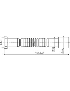 Alcaplast Przyłącze Ø6/4"×40/50 mm, plastik, A770 2