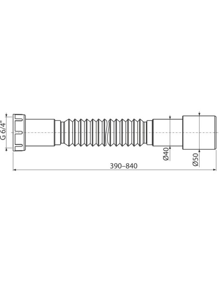 Alcaplast Przyłącze Ø6/4"×40/50 mm, plastik, A770