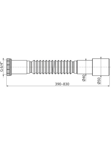 Alcaplast Przyłącze Ø6/4"×40/50 mm, metal, A780
