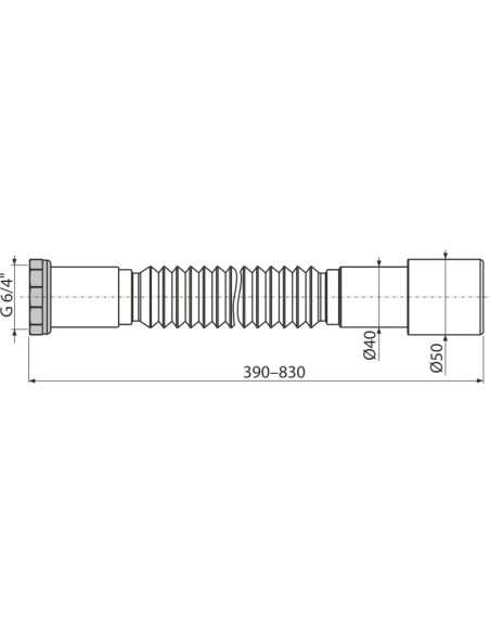 Alcaplast Przyłącze Ø6/4"×40/50 mm, metal, A780