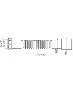 Alcaplast Przyłącze elastyczne Ø6/4" z redukcją na 5/4"×50/40 mm, plastik, A793 2