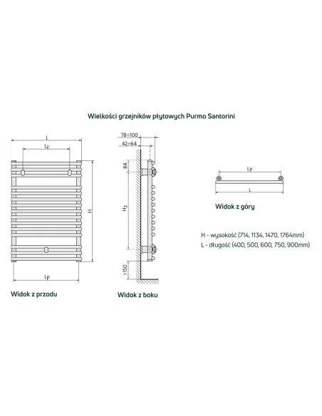 Grzejnik łazienkowy Purmo Santorini1134x600 SAN1106