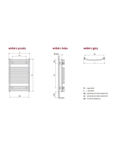 Grzejnik łazienkowy Purmo Santorini C 1134x742 SAC1107