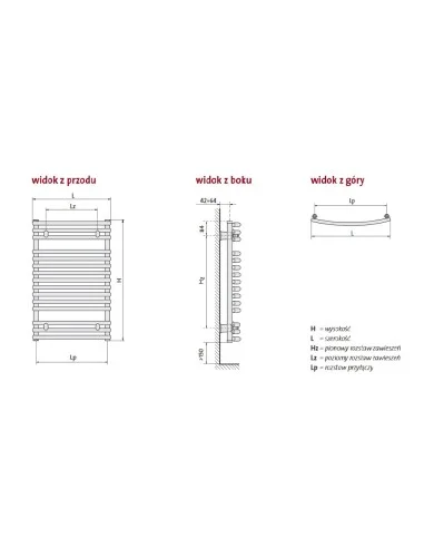 Grzejnik łazienkowy Purmo Santorini C 1470x596 SAC1506
