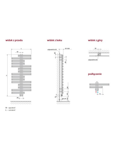 Grzejnik łazienkowy Purmo KEA 1022x600, KEA1006