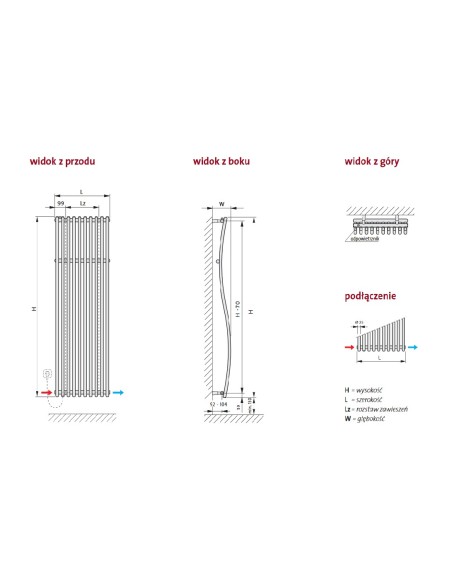 Grzejnik łazienkowy Purmo IMIA 1600x510, IMI1605