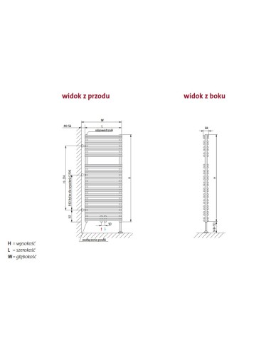 Grzejnik łazienkowy Purmo Mauritius 2154x500 MAU2205