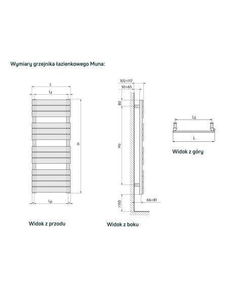 Grzejnik łazienkowy Purmo Muna 530x800 MUN0508
