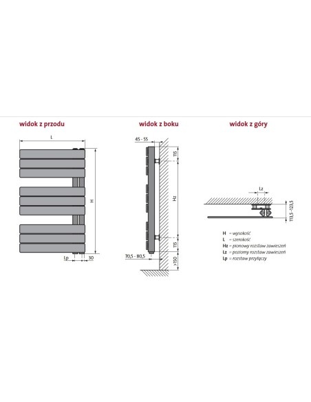 Grzejnik łazienkowy Purmo Elato 830x450, ELA0804