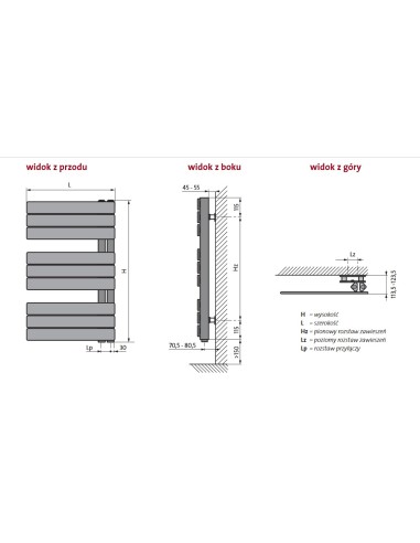 Grzejnik łazienkowy Purmo Elato 830x450, ELA0804
