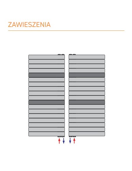 Grzejnik łazienkowy Purmo EVIA 1357x600, wersja lewostronna, EVI1406L