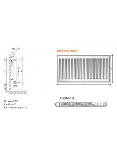 Grzejnik Purmo Compact C11 300x1400 F0611030014010300