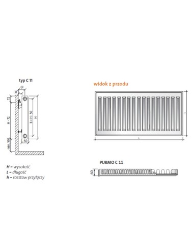 Grzejnik Purmo Compact C11 450x2000 F0611045020010300