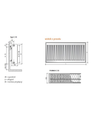 Grzejnik Purmo Compact C33 500x2300 F062250023010300