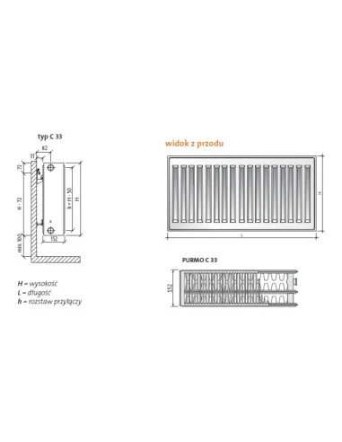 Grzejnik Purmo Compact C33 600x1100 F062260011010300