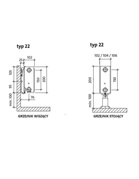 Purmo Ventil Compact CV22 200x2600 F0722020026011300