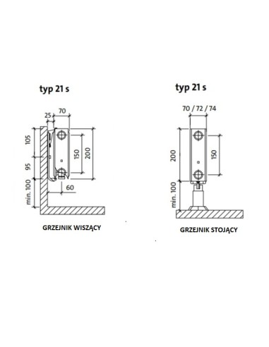 Purmo Ventil Compact CV21s 200x1100 F0721020011011300