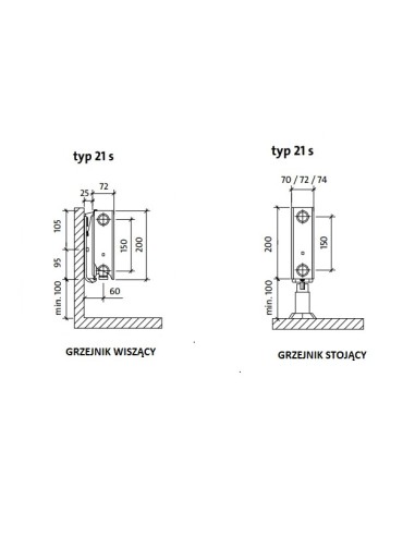 Grzejnik Purmo Plan Ventil Compact FCV21s 200x800, F0A210208011300