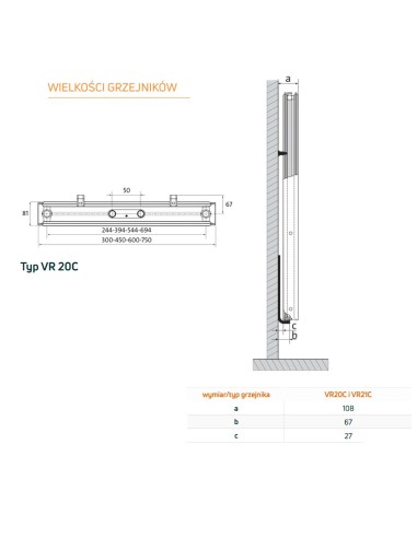 Grzejnik płytowy Vertical VR20C 2100x450 PURMO F252021004511300