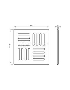 Alcaplast Kratka 143 × 143 nierdzewna MPV005 2