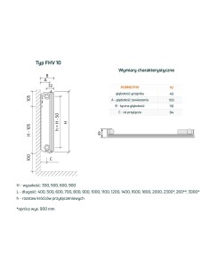 Purmo Plan Ventil Hygiene grzejnik płytowy FHV10 500x400, dolne podłączenie 2
