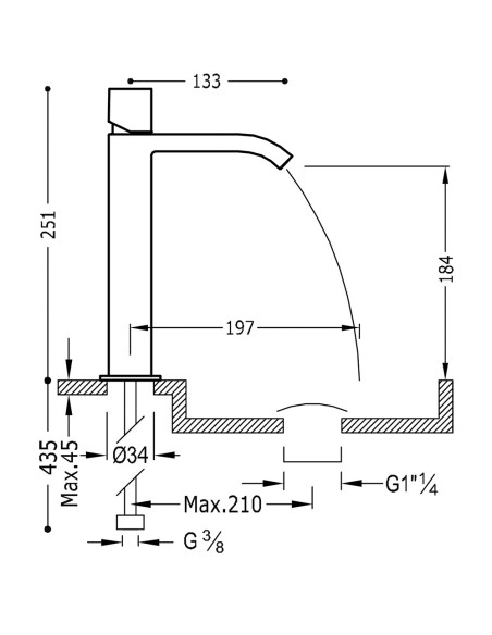 Bateria umywalkowa stojąca TRES - CUADRO 00610102