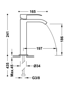 Bateria umywalkowa stojąca TRES - CUADRO 00610101 2