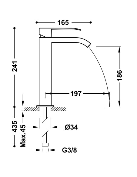 Bateria umywalkowa stojąca TRES - CUADRO 00610101