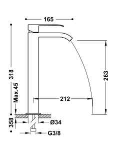 Bateria umywalkowa stojąca TRES - CUADRO 00661001 2