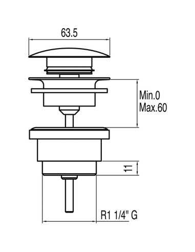 Bateria umywalkowa stojąca TRES - CUADRO 00611002
