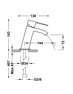 Bateria umywalkowa stojąca TRES - CUADRO 00620101 2